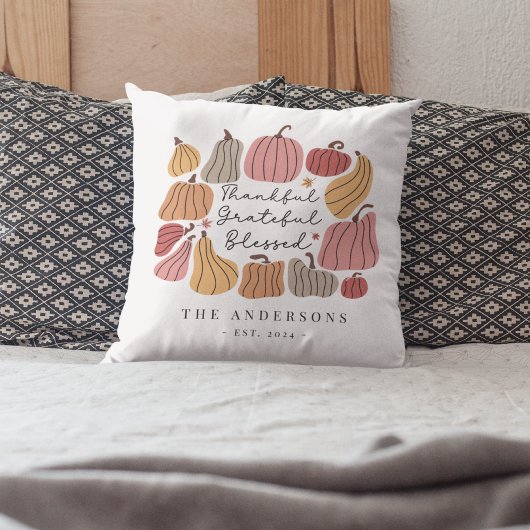 秋秋の感謝型カボチャパーソナライズされた名 クッション