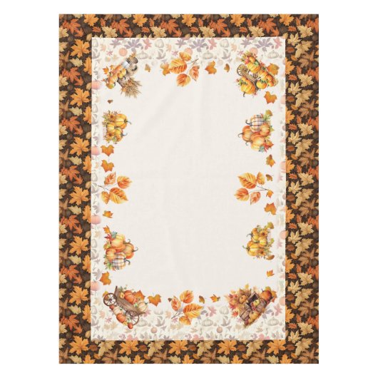 秋秋の感謝祭の長方形テーブルクロス テーブルクロス (正面)