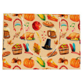 秋秋の感謝祭ターキーディナー ラージペーパーバッグ (裏面)