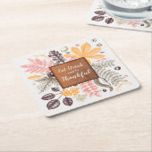 秋秋の感謝祭 スクエアペーパーコースター (アングル)