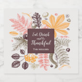 秋秋の感謝祭 スパークリングワインラベル (シングルラベル)