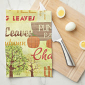 秋秋の日テーマキッチンタオル キッチンタオル (四つ折り)