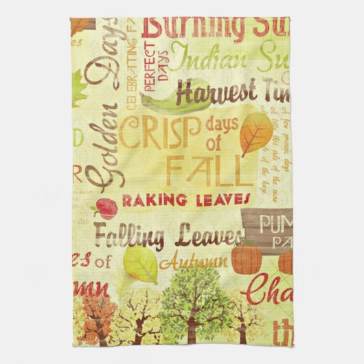 秋秋の日テーマキッチンタオル キッチンタオル (縦)