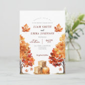 秋秋の木と葉結婚式招待状 招待状 (スタンド正面)