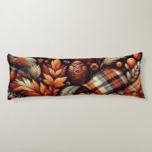 秋秋の格子模様離れオレンジ色の黒 ボディピロー (裏面)