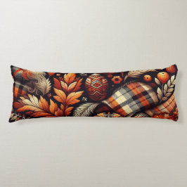 秋秋の格子模様離れオレンジ色の黒 ボディピロー