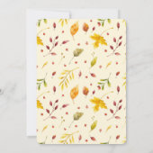 秋秋の森素朴の結婚式の日付を保存 招待状 (裏面)