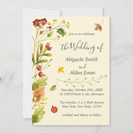 秋秋の森素朴結婚の 招待状