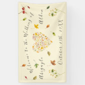 秋秋の森素朴結婚の 横断幕 (縦)