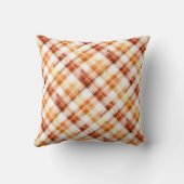 秋秋の水の色オレンジの格子模様 クッション (裏面)