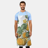 秋秋の水の色ヴィンテージカボチャ エプロン (着用した状態)