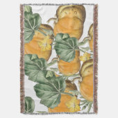 秋秋の水の色ヴィンテージカボチャ スローブランケット (正面縦)