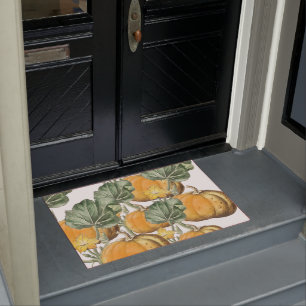 秋秋の水の色ヴィンテージカボチャ ドアマット