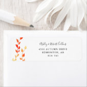 秋秋の水の色葉の葉のシック結婚な ラベル (インサイチュ)