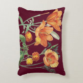 秋秋の水カラーオレンジフローラブルゴーニュ アクセントクッション (正面(垂直))