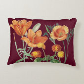 秋秋の水カラーオレンジフローラブルゴーニュ アクセントクッション (裏面)