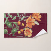 秋秋の水カラーオレンジフローラブルゴーニュ バスタオルセット (ハンドタオル)