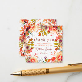 秋秋の水彩フローラ誕生日ありがとう エンクロージャーカード