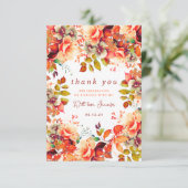 秋秋の水彩フローラ誕生日ありがとう サンキューカード (スタンド正面)