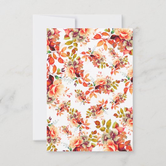 秋秋の水彩フローラ誕生日ありがとう サンキューカード (裏面)