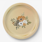 秋秋の白さび花 ペーパープレート (正面)