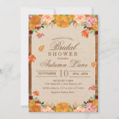 秋秋の素朴フローラブライダルシャワー招待 招待状 (正面)