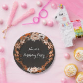 秋秋の結婚式オレンジフローラ花エレガント ペーパープレート (パーティー)