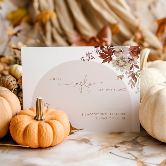 秋秋の結婚式RSVPカード 出欠カード
