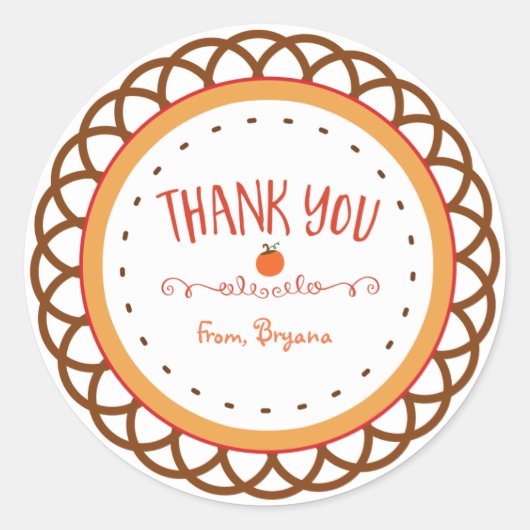 秋秋の色ありがとうスティッカー ラウンドシール (正面)