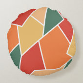 秋秋の色ジオメトリックシェイプホームデコール ラウンドクッション (裏面)