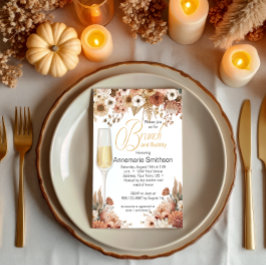 秋秋の花のブランチと泡立ち 招待状