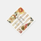 秋秋の花ハッピーサンクスギビングエレガント スタンダードカクテルナプキン (角)