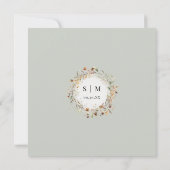 秋秋の花ワイルドフラワーズ結婚アイボリー 招待状 (裏面)