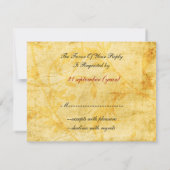 秋秋の茶色の結婚式rsvpカード 出欠カード (裏面)