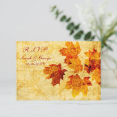 秋秋の茶色の結婚式rsvp標準3.5 x 5 出欠カード (スタンド正面)