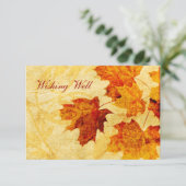 秋秋の茶色葉のカード願い エンクロージャーカード (スタンド正面)