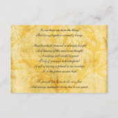 秋秋の茶色葉のカード願い エンクロージャーカード (裏面)