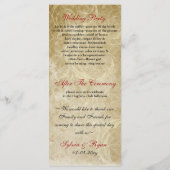 秋秋の茶色葉の結婚式 プログラム (裏面)