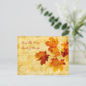 秋秋の茶色離れのは日付を保存 案内ポストカード (スタンド正面)