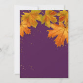 秋秋の落ち葉葉のエレガントウェディング 招待状 (裏面)