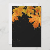 秋秋の落ち葉葉のエレガントウェディング 招待状 (裏面)
