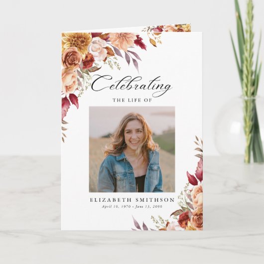 秋秋の葬儀プログラム写真順序 プログラム (正面)