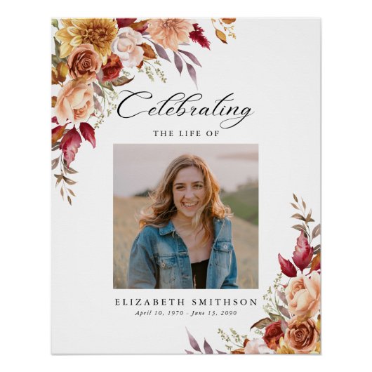 秋秋の葬儀プログラム写真順序 ポスター (正面)