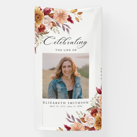 秋秋の葬儀プログラム写真順序 横断幕 (縦)