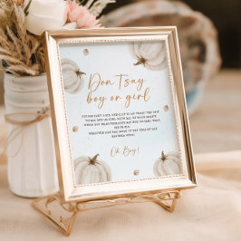 秋秋の赤ちゃんシャワーゲームサイン ポスター