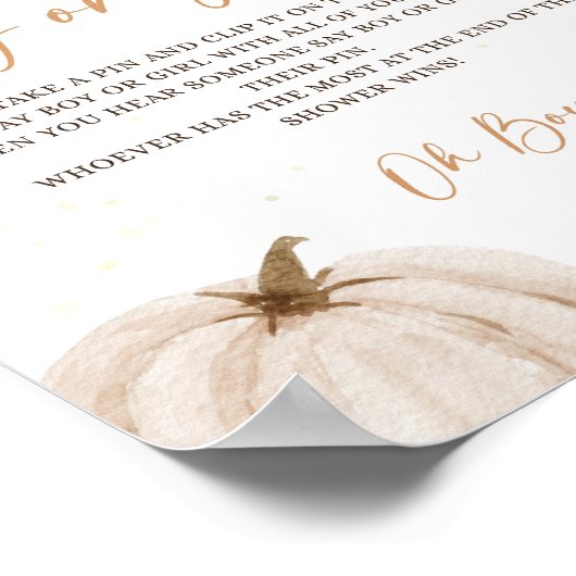 秋秋の赤ちゃんシャワーゲームサイン ポスター (角)