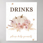 秋秋の赤ちゃんシャワー飲み物看板 ポスター (正面)