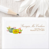 秋秋の金ゴールドカボチャの水彩 ラベル (インサイチュ)