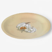 秋秋の錆びホワイトパンプキンス結婚ズ ペーパープレート (アングル)