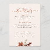 秋秋の離れボーホ結婚詳細アイボリー エンクロージャーカード (正面)